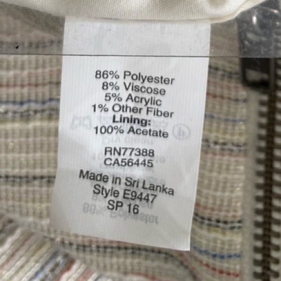 J crew multicolored striped tweed jacket size 2 - Picture 4 of 4